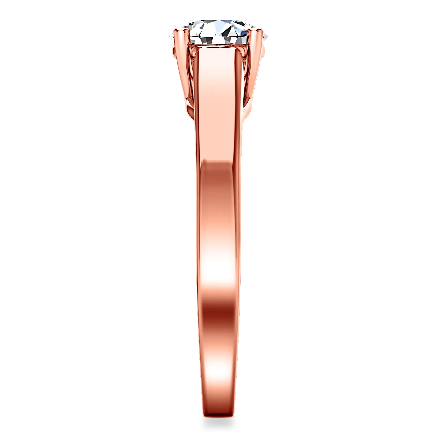 Solitaire Engagement Ring Lyric Modern Lattice 14K Rose Gold