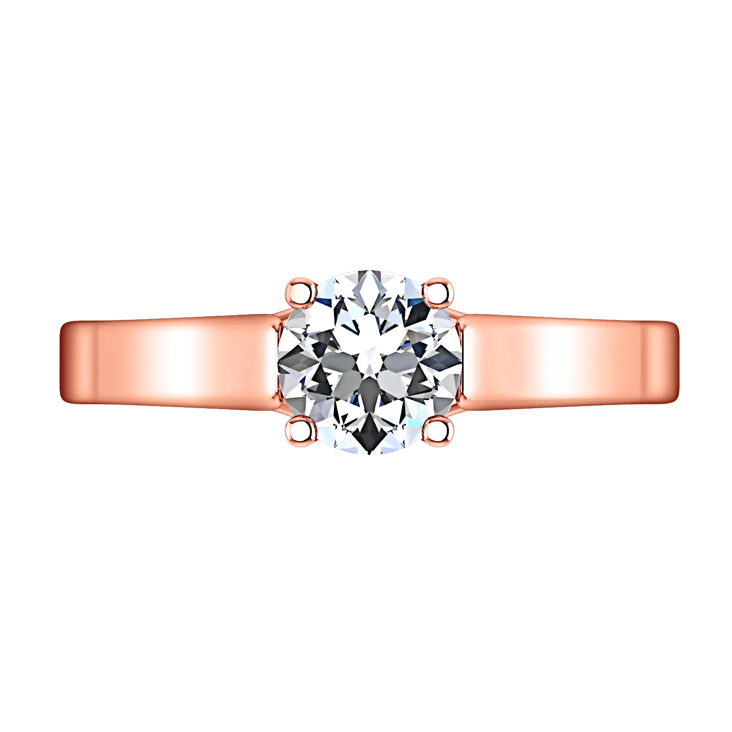 Solitaire Engagement Ring Lyric Modern Lattice 14K Rose Gold