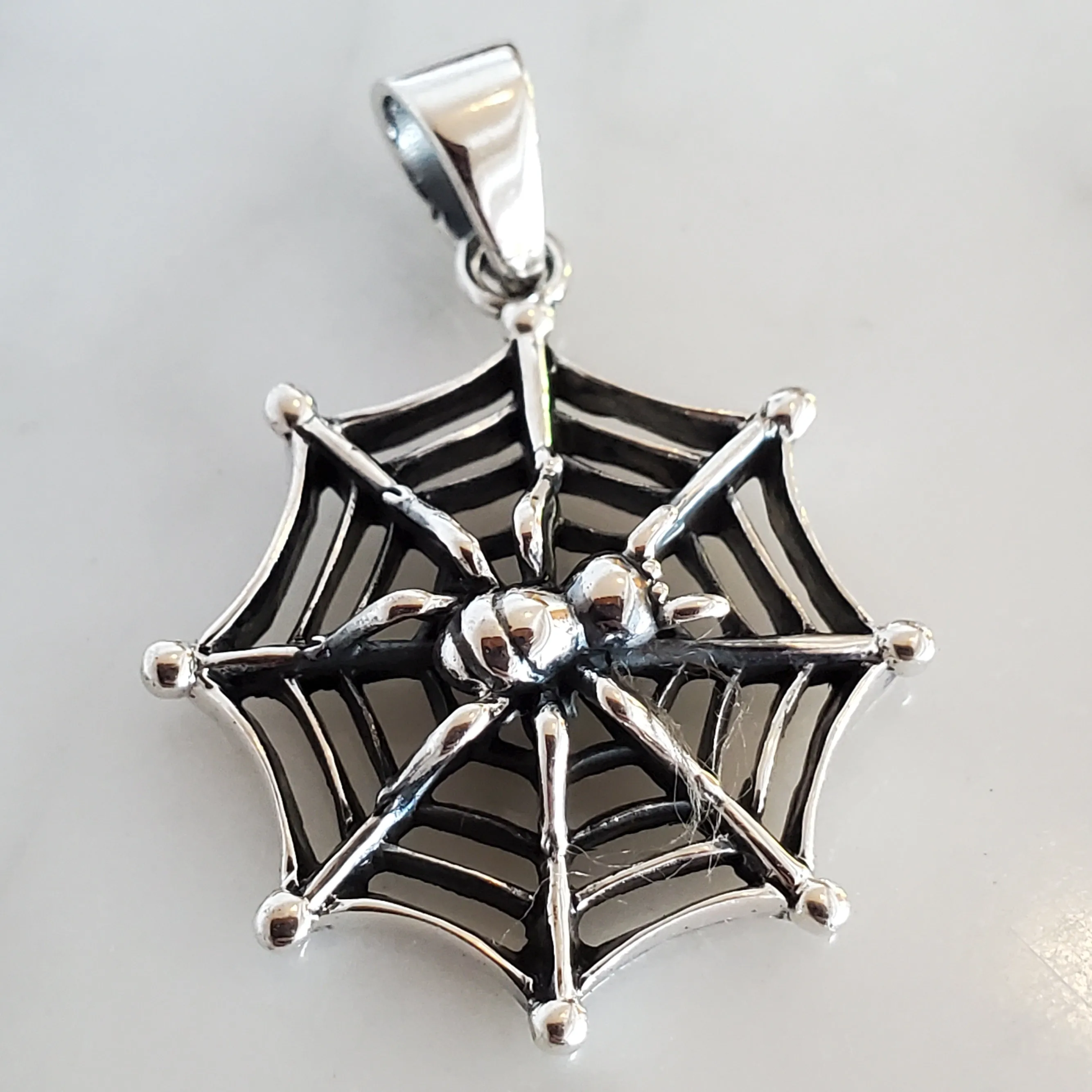 Spider Charm .925 Sterling Silver Gothic Pendant