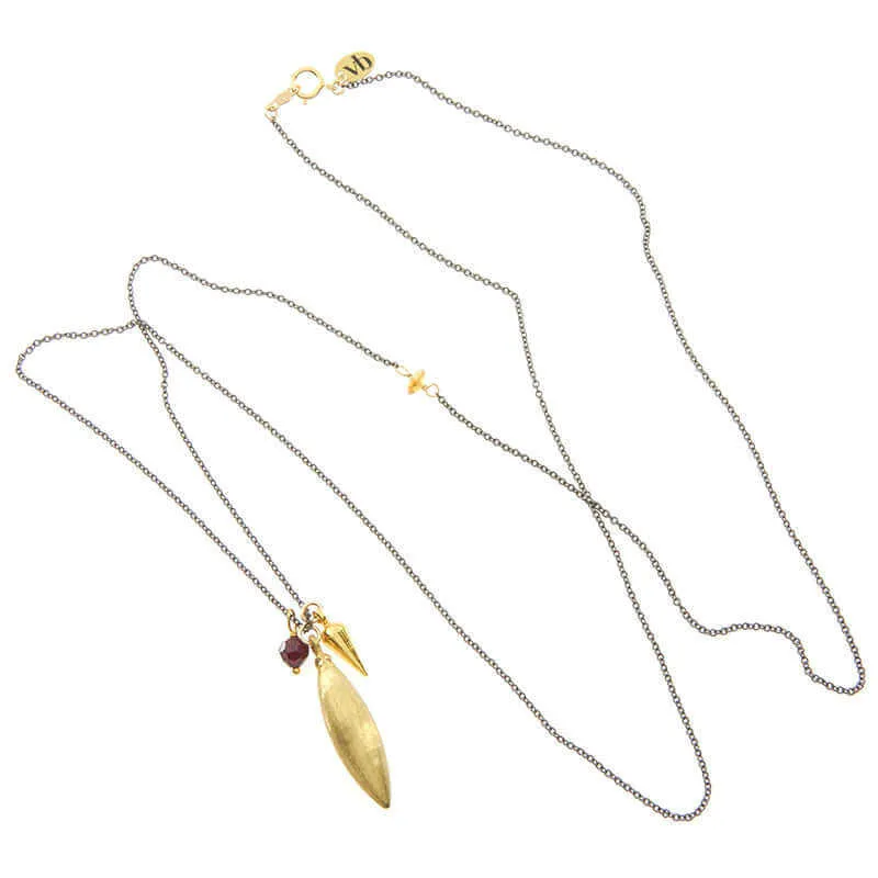 SPIKE LONG CHARMS PENDANT NECKLACE