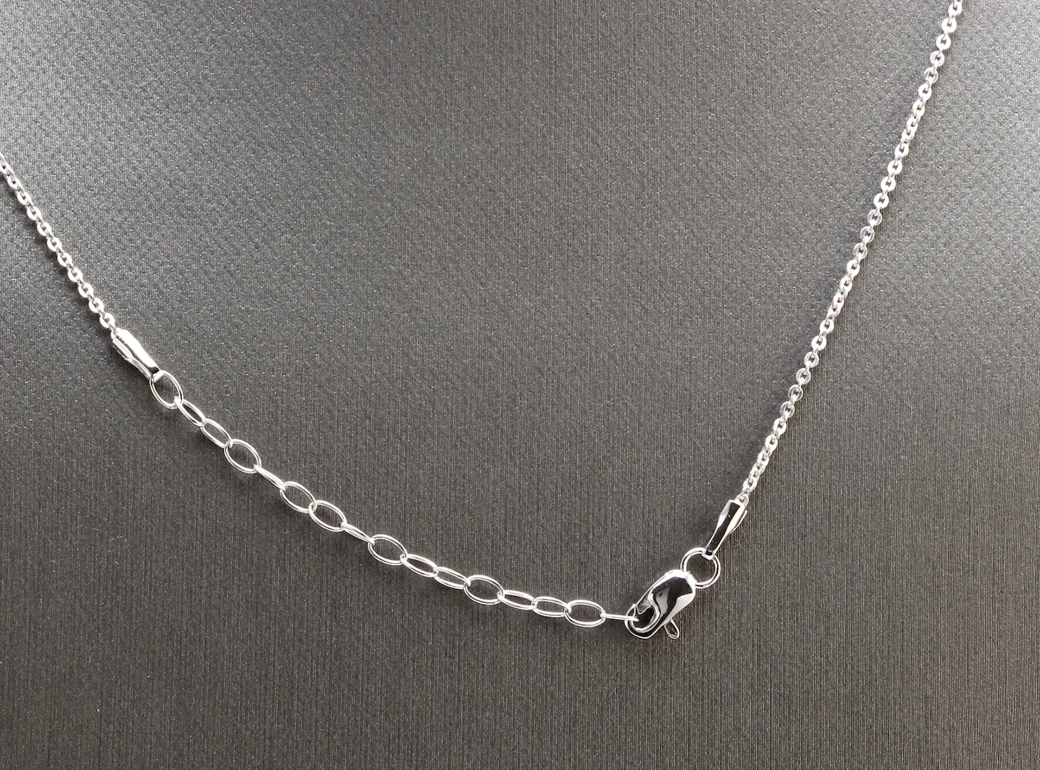 Splendid 14k Solid White Gold Infinity Necklace with Natural Diamond Accent and Raw Sapphires