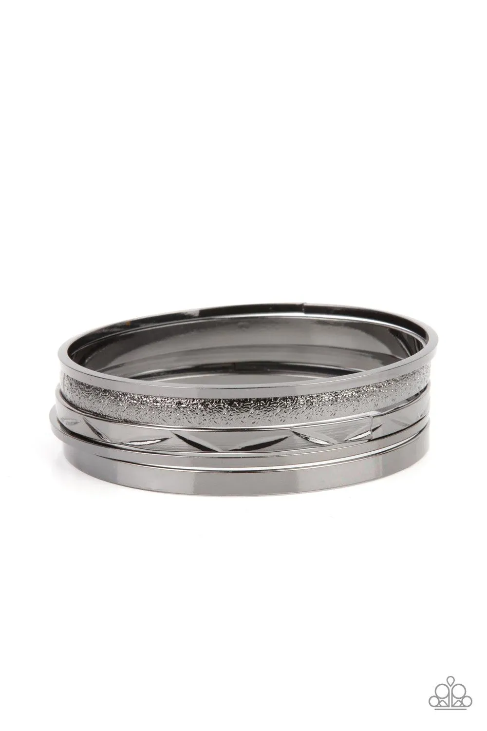 Stackable Style - Black Gunmetal Bracelet-Paparazzi