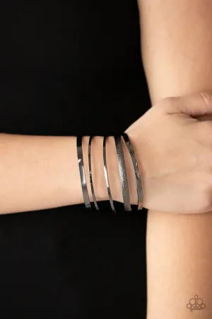 Stackable Style - Black Gunmetal Bracelet-Paparazzi