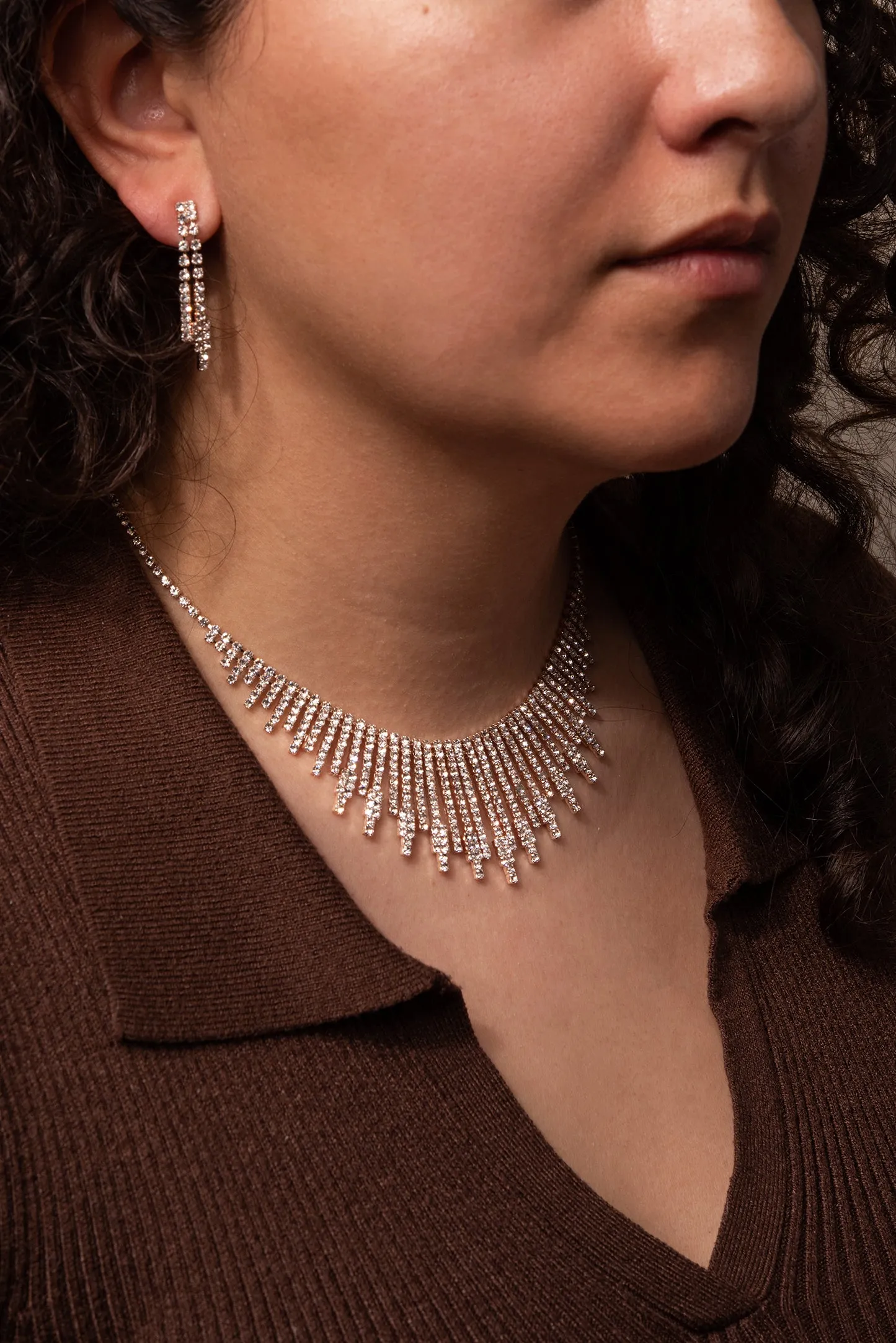 Starburst Rhinestone Necklace Set