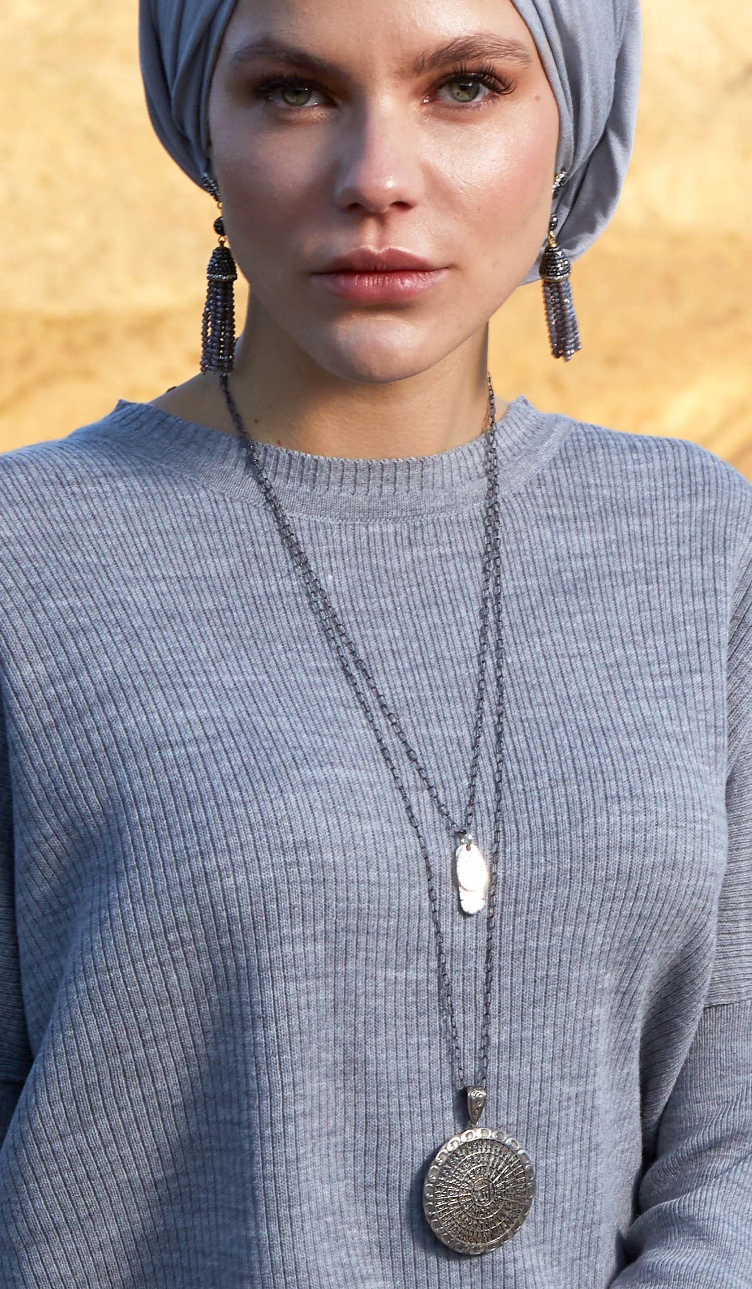Sterling Silver Antique Look Allah Tag Necklace - FINAL SALE