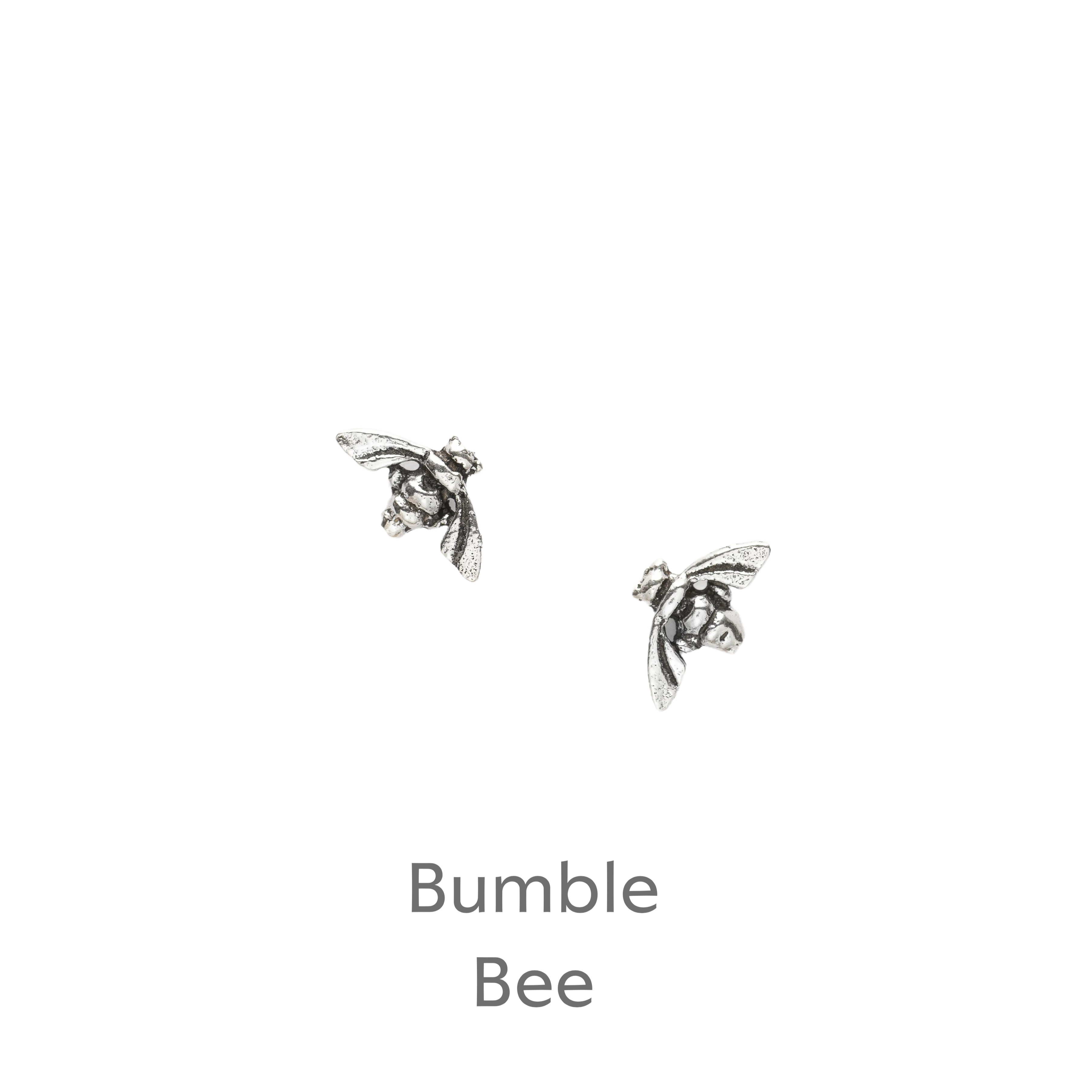 Sterling Silver Bee Stud Earrings on Boxed Card - Unique Gift Idea