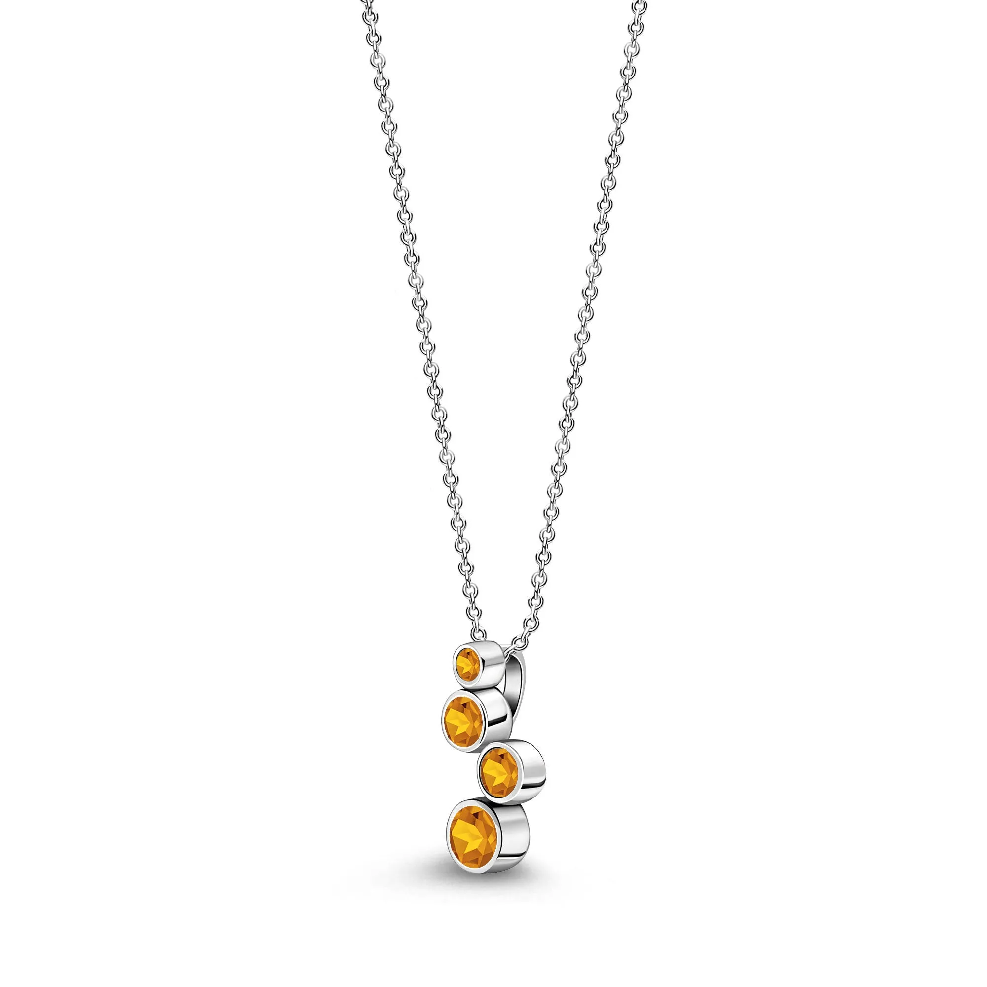 Sterling Silver Citrine Bubble Drop Pendant