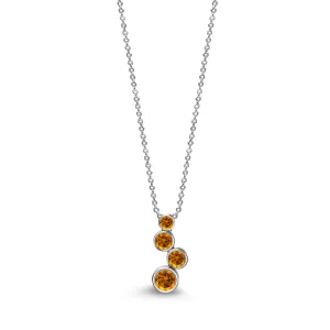 Sterling Silver Citrine Bubble Drop Pendant