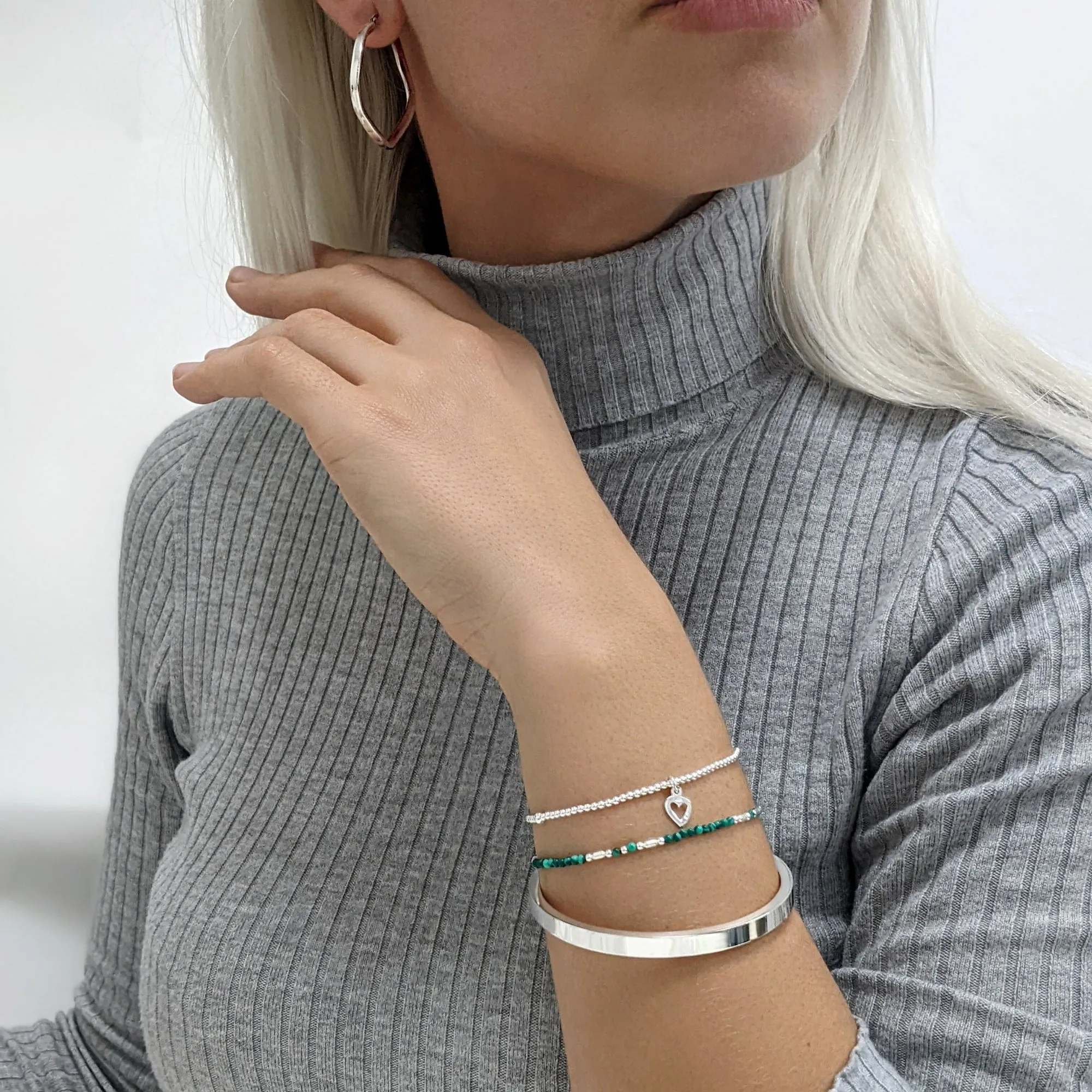 Sterling Silver Classic Hinged Bangle - Chunky Square Tube Design
