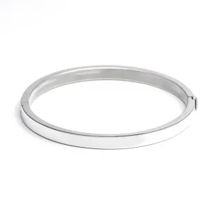 Sterling Silver Classic Hinged Bangle - Chunky Square Tube Design