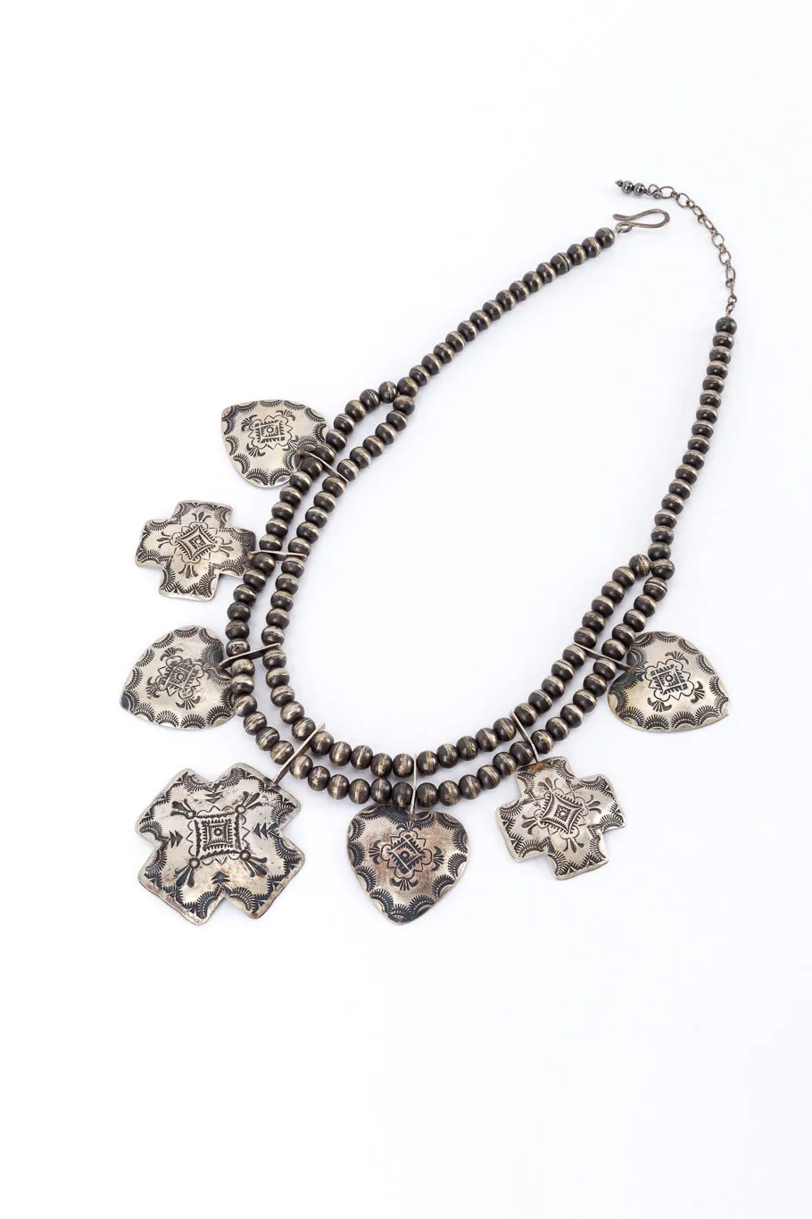 Sterling Silver Cross Hearts Necklace