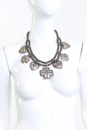 Sterling Silver Cross Hearts Necklace