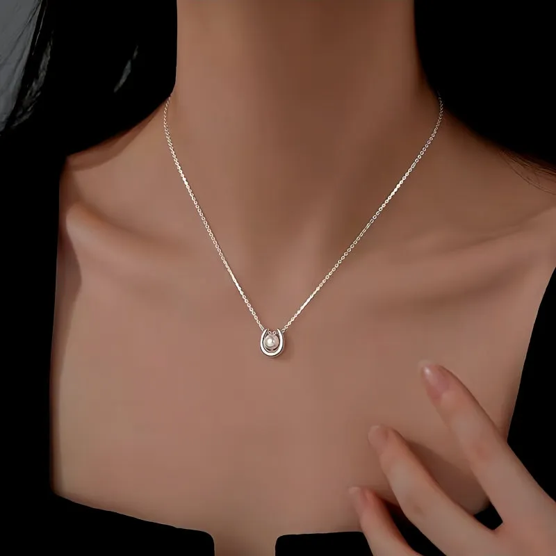 Sterling Silver Natural Pearl Necklace