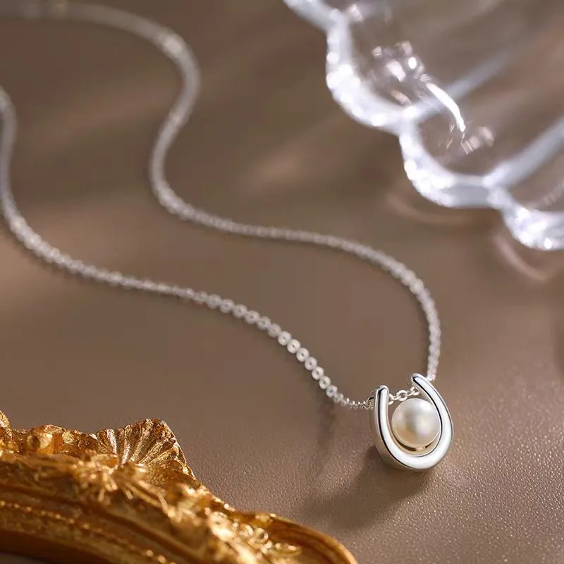 Sterling Silver Natural Pearl Necklace