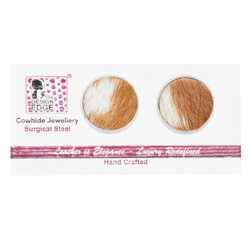 Stud Earrings – Cowhide Jewellery 16MM Surgical Steel – Nairobi