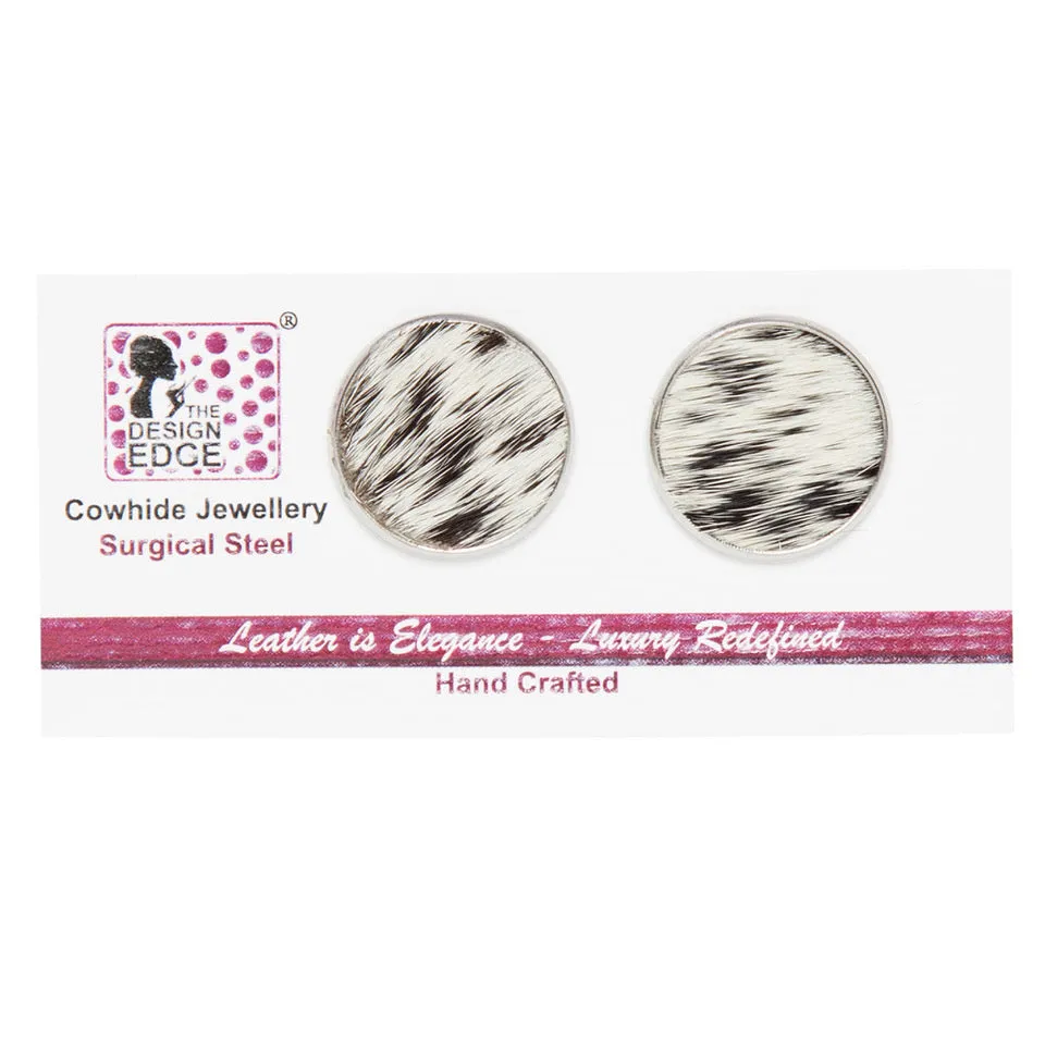 Stud Earrings – Cowhide Jewellery 16MM Surgical Steel – Nairobi