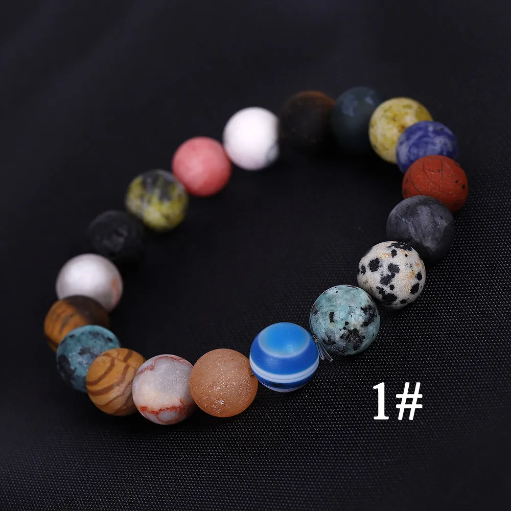 Stunning Solar System Eight Planets Stone Bracelet
