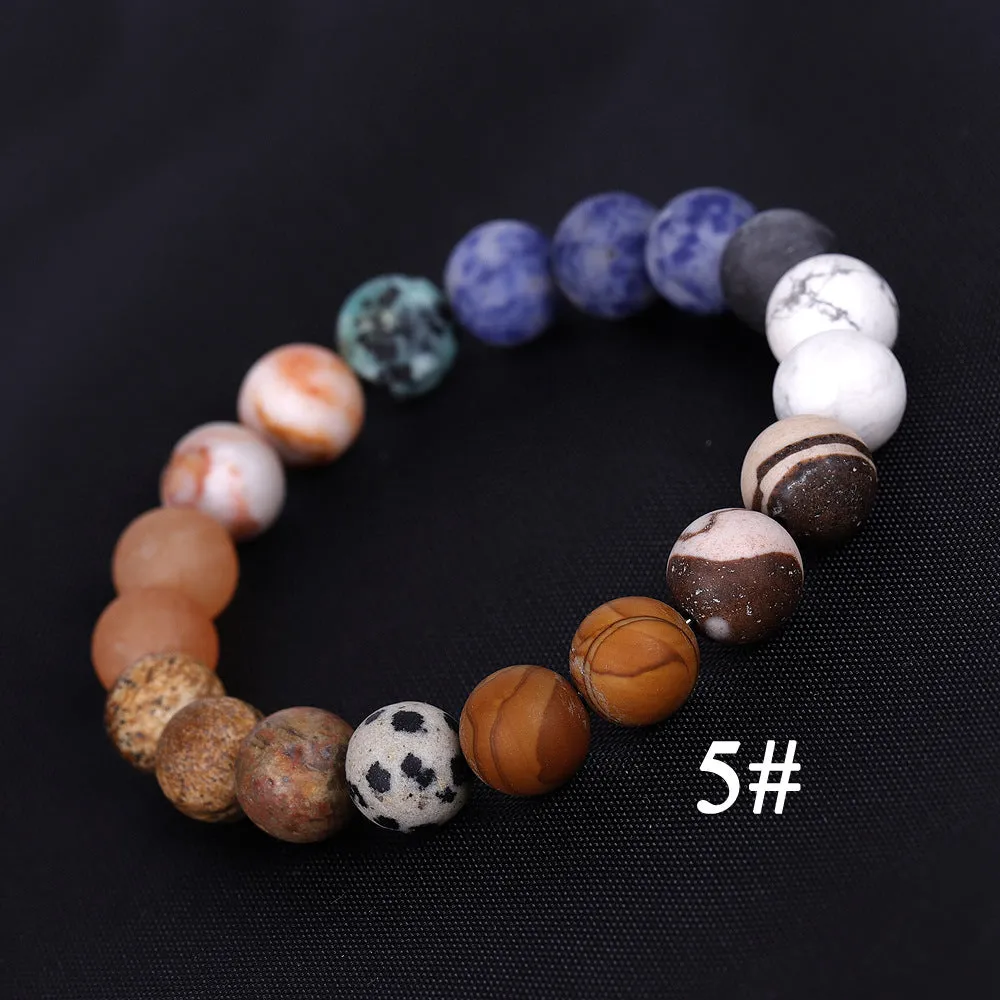 Stunning Solar System Eight Planets Stone Bracelet