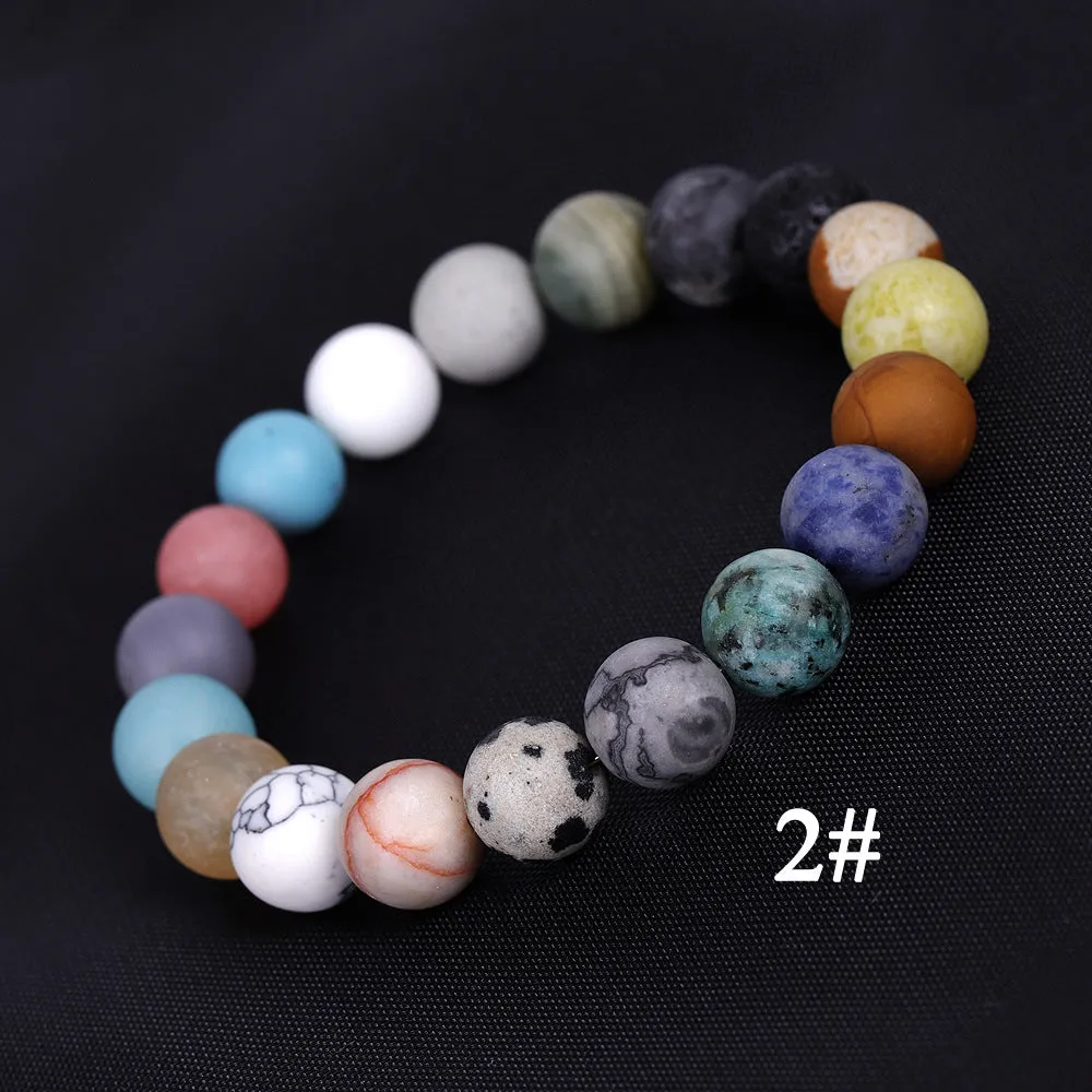 Stunning Solar System Eight Planets Stone Bracelet