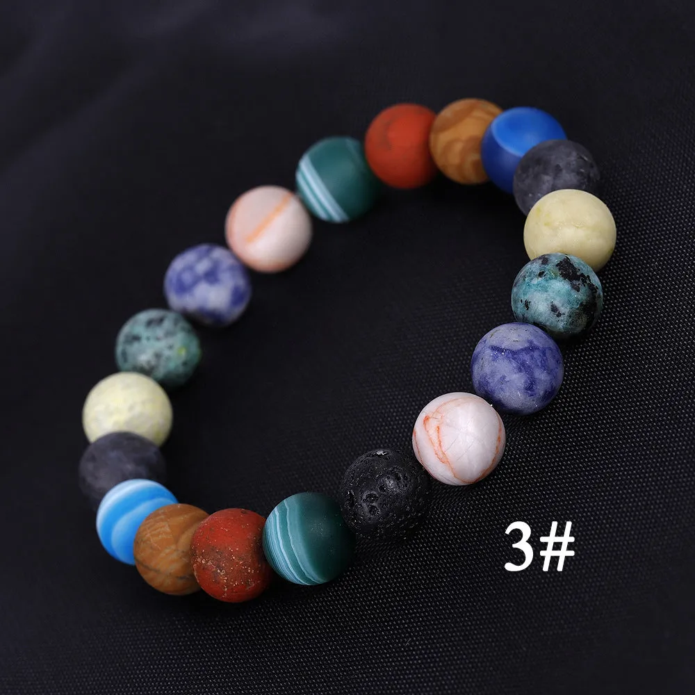 Stunning Solar System Eight Planets Stone Bracelet