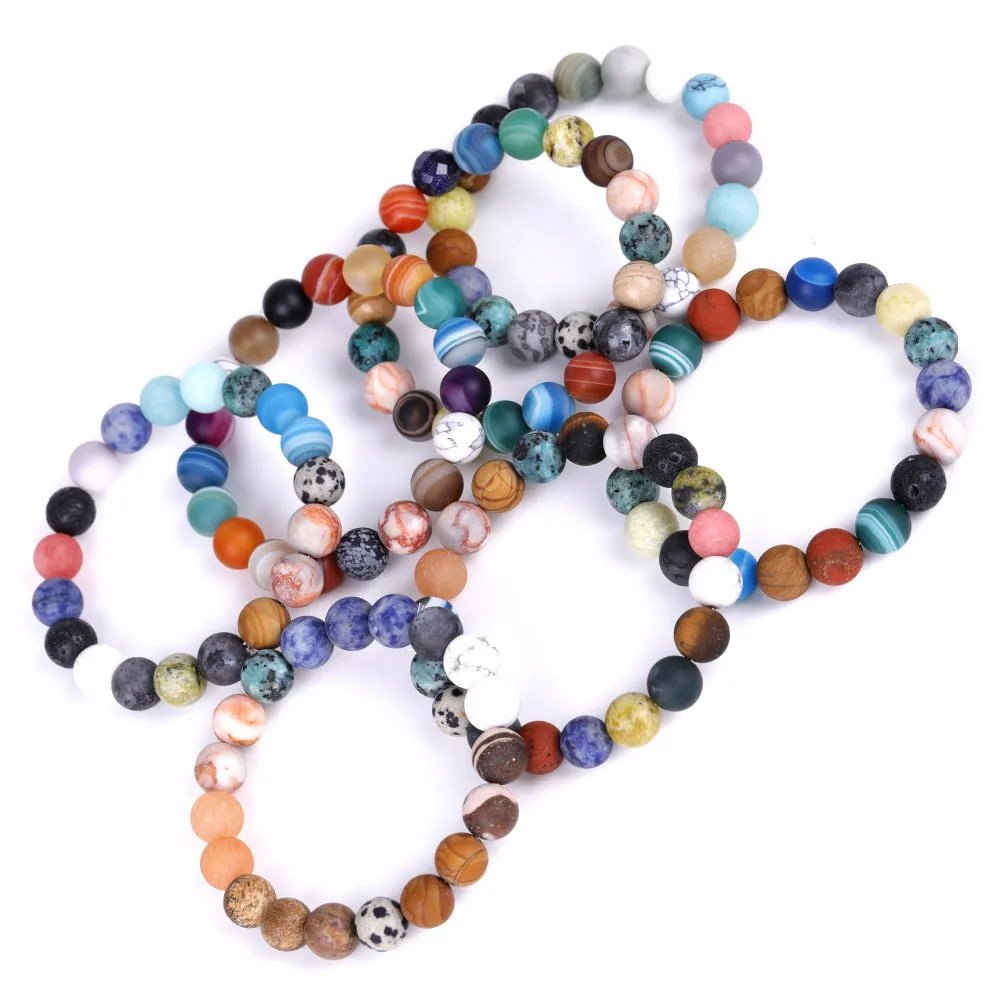 Stunning Solar System Eight Planets Stone Bracelet