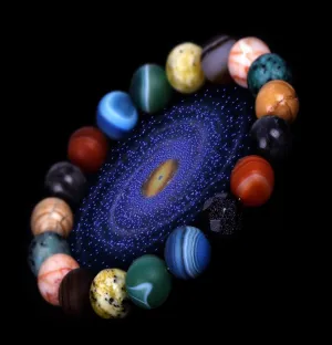 Stunning Solar System Eight Planets Stone Bracelet