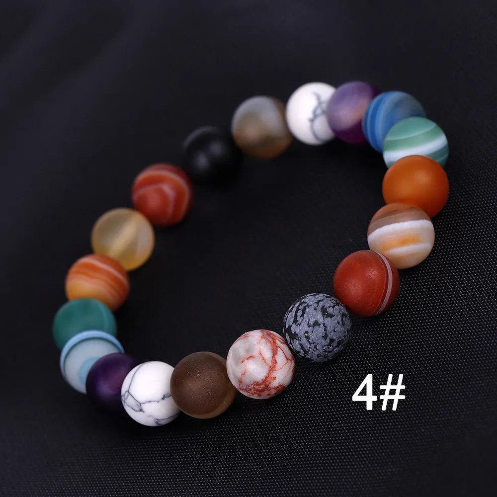 Stunning Solar System Eight Planets Stone Bracelet