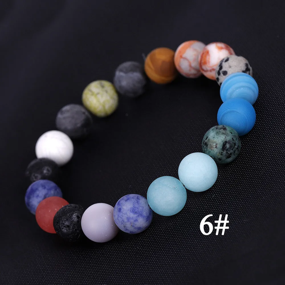 Stunning Solar System Eight Planets Stone Bracelet