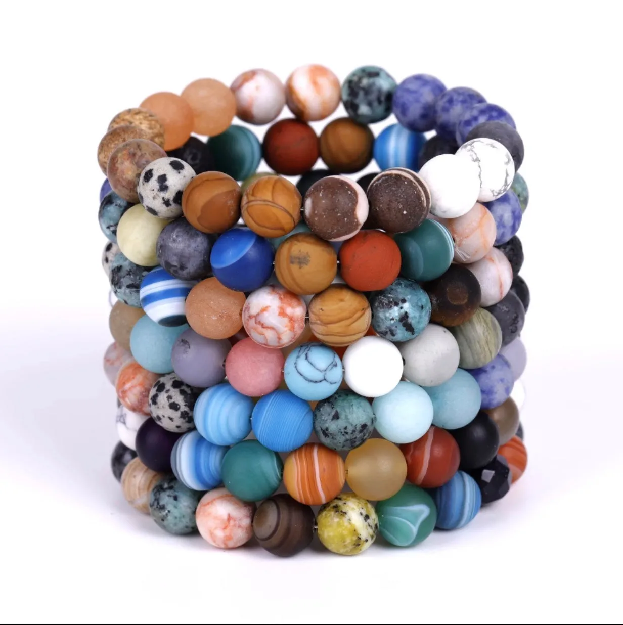 Stunning Solar System Eight Planets Stone Bracelet