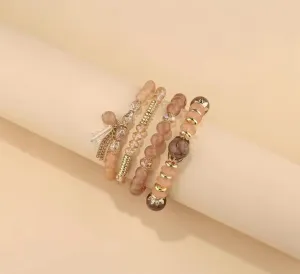 Sweet TEA- Champagne MultiLayer Glass/Crystal Beads