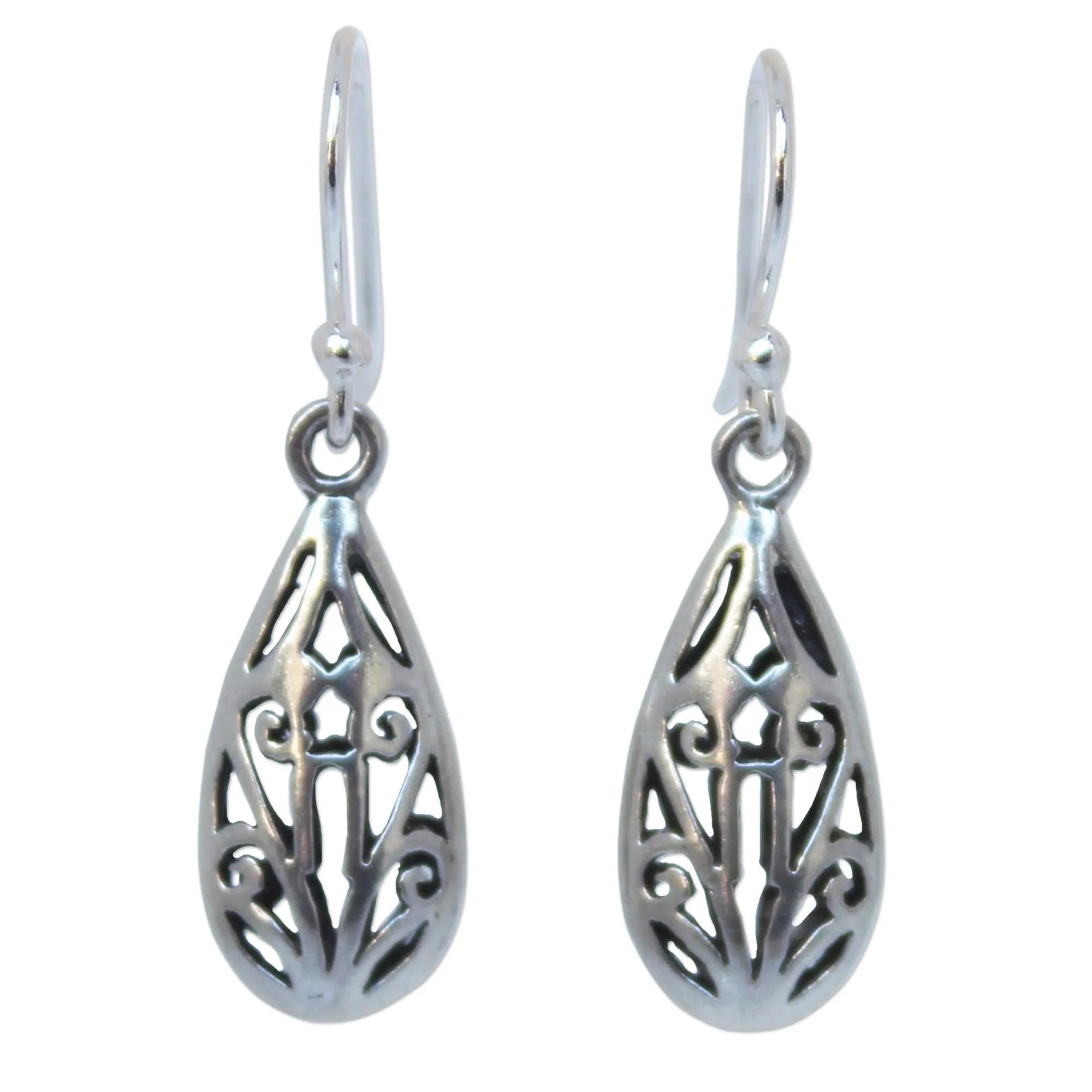 Thai Fantasy Unique Sterling Silver Dangle Earrings