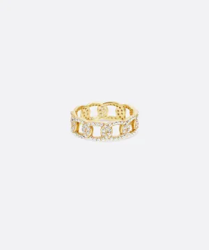 The Classic Link Ring With Stones