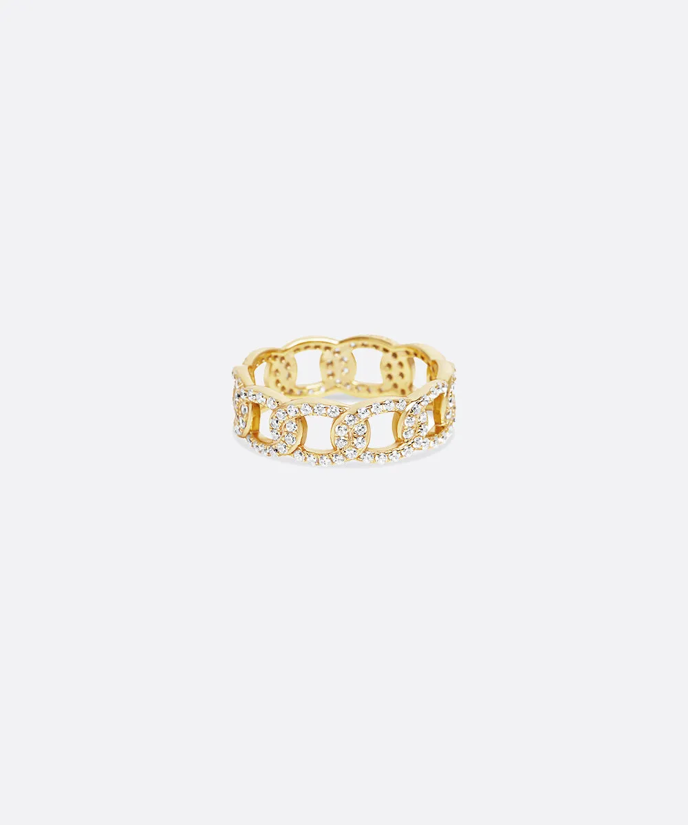 The Classic Link Ring With Stones