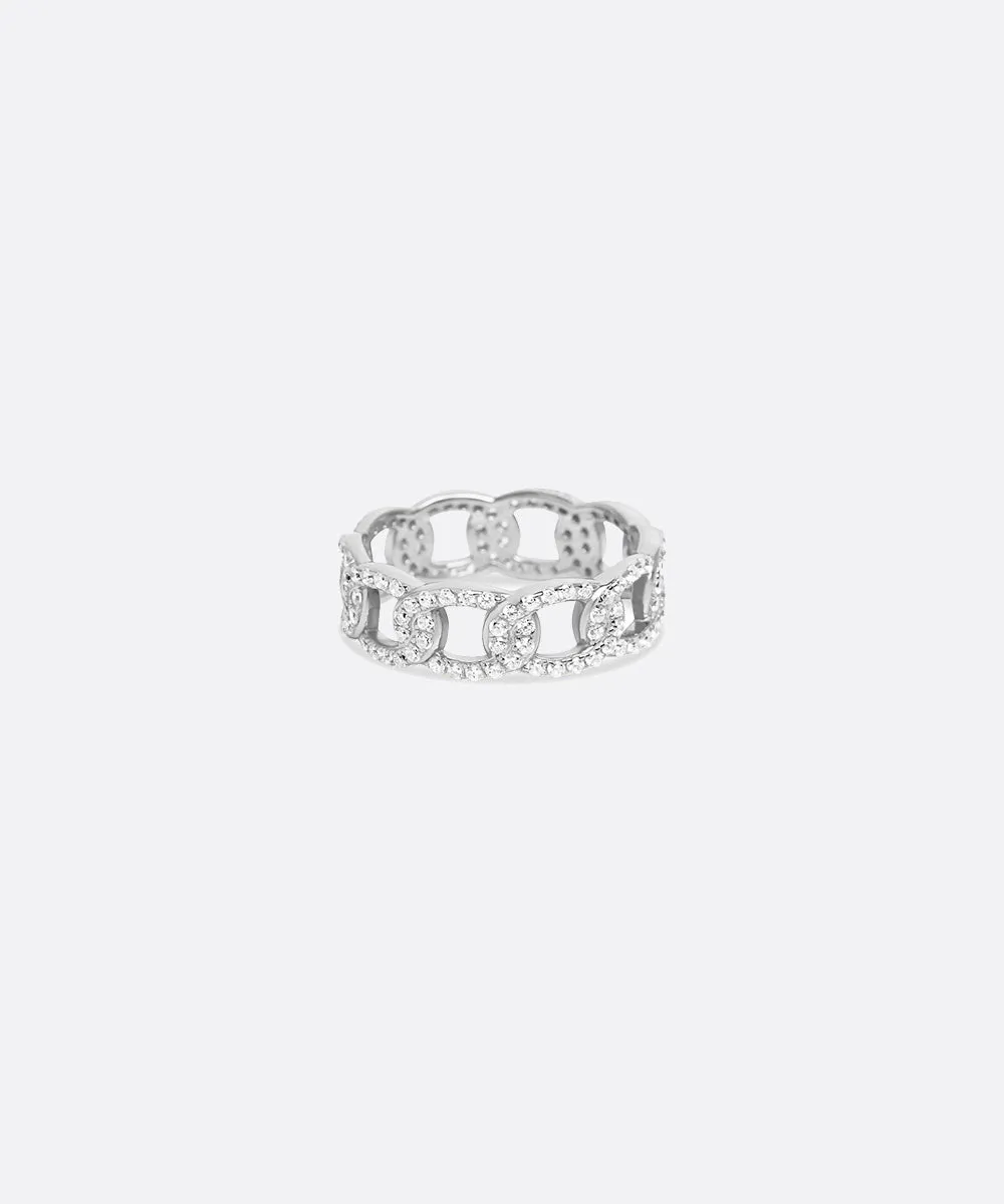 The Classic Link Ring With Stones