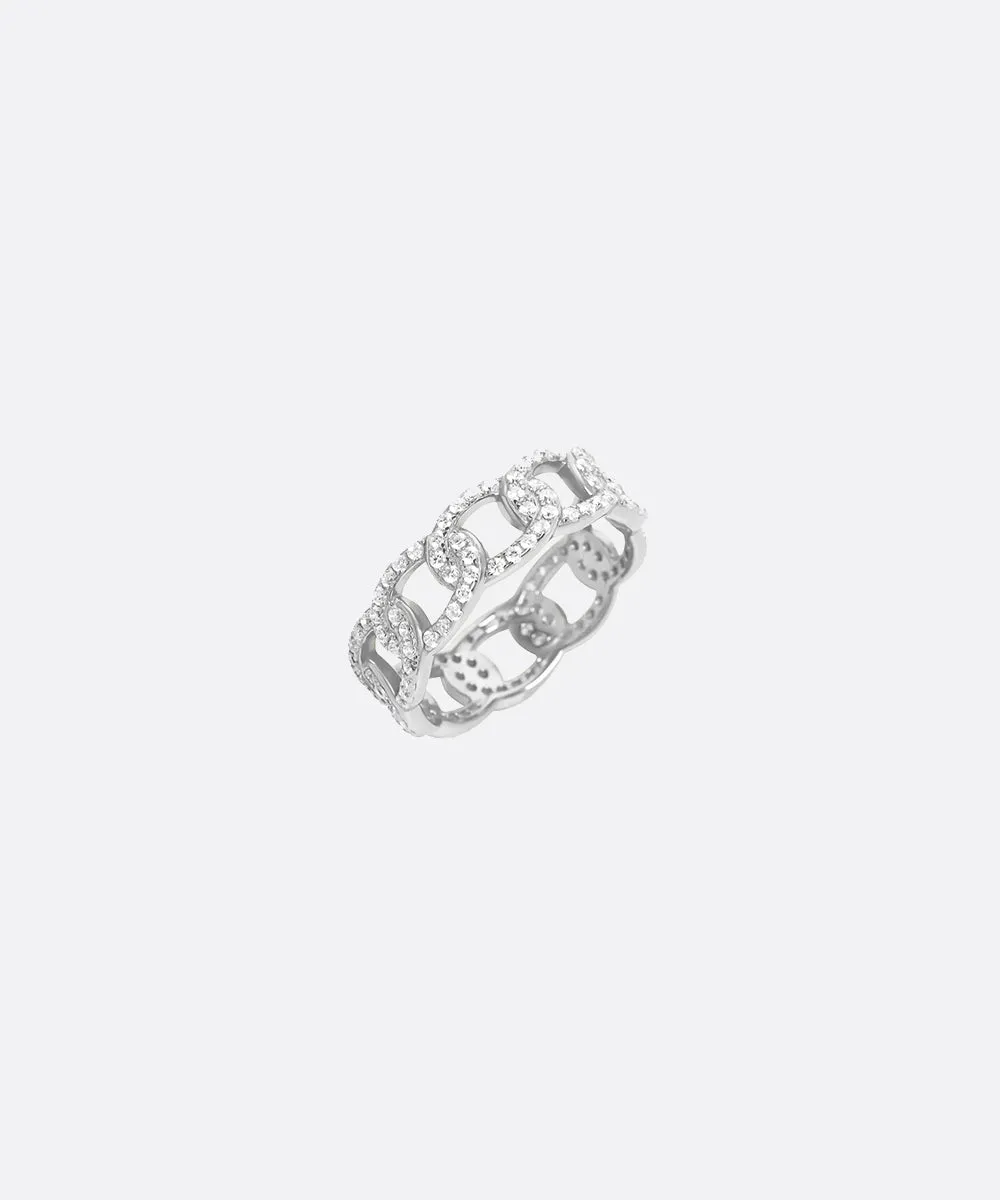 The Classic Link Ring With Stones