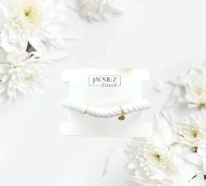 The White "Calypso" Single Strand Bracelet - Zstacks