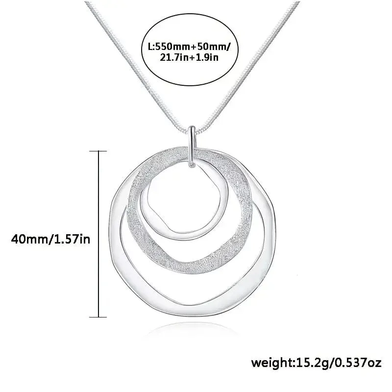 Three Rings Design Pendant Necklace