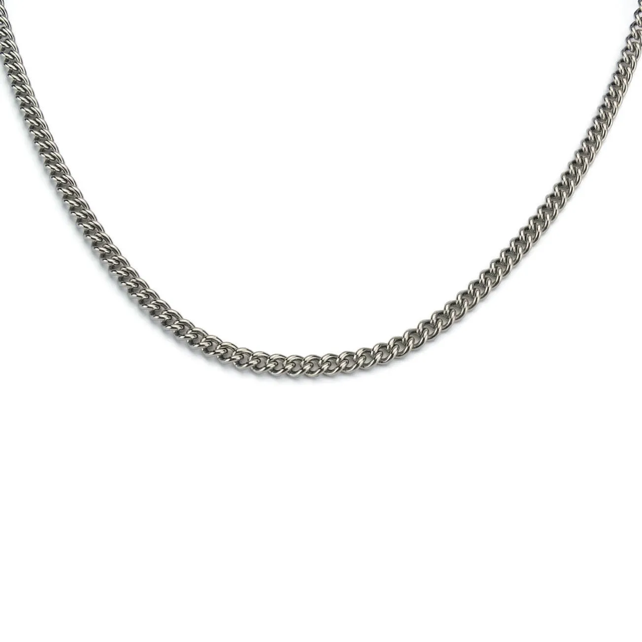 Titanium Mens Necklace Medium Curb