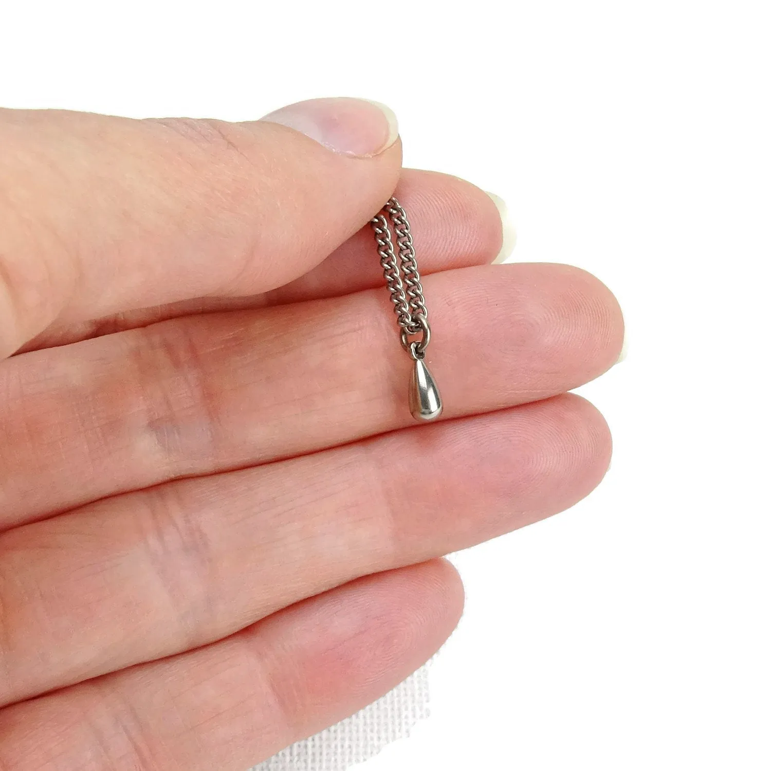 Titanium Tiny Teardrop Necklace