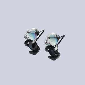 Trendy Medusa Ice Blue Eye Earrings for Men & Women - Fashionable