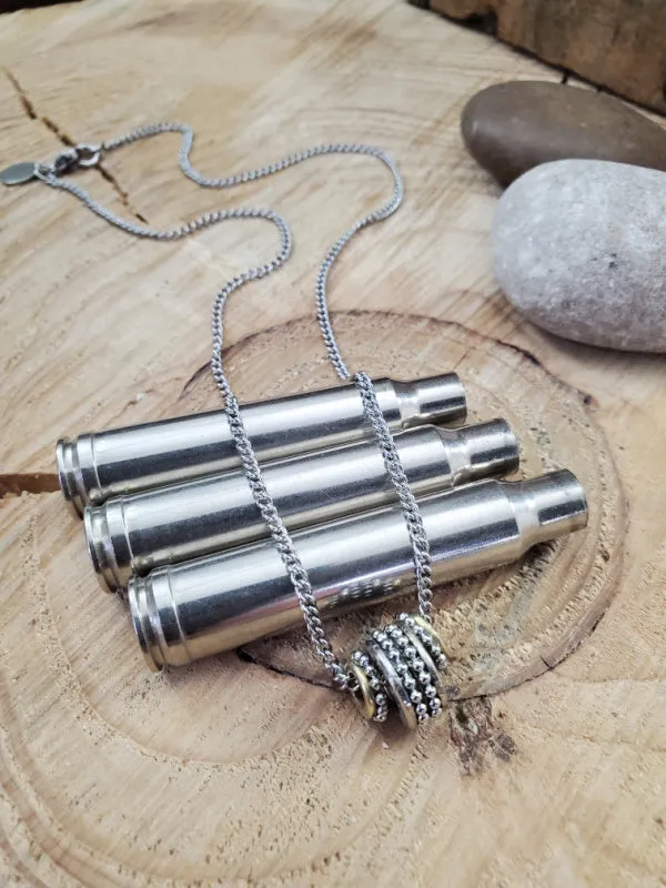 Triple Bullet Bead Necklace - Petite - Minimal Jewelry