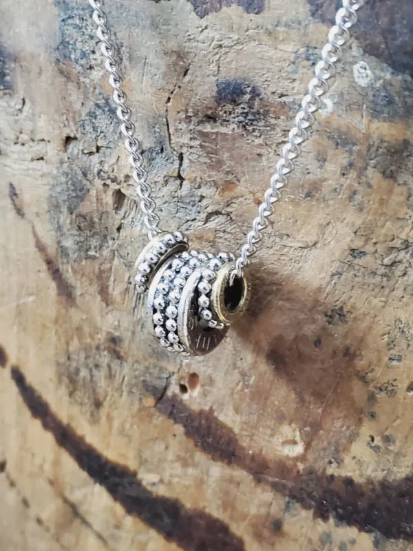 Triple Bullet Bead Necklace - Petite - Minimal Jewelry