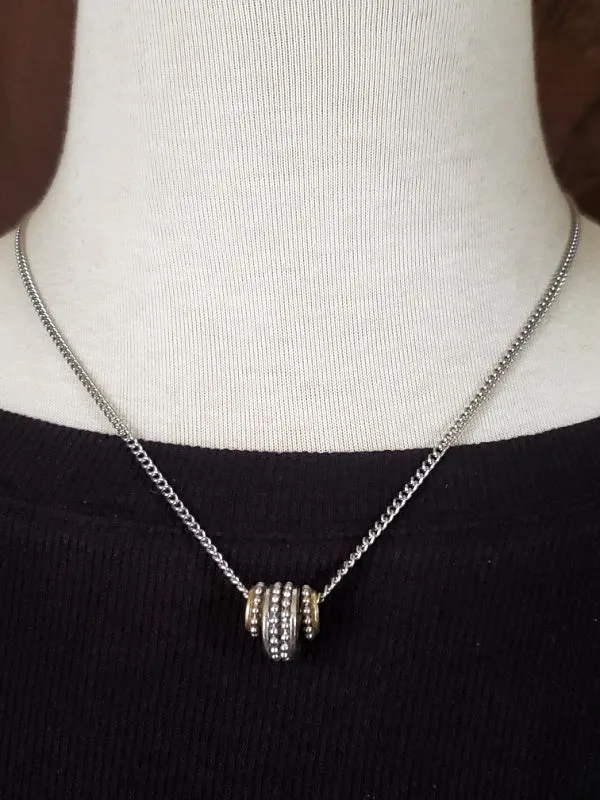 Triple Bullet Bead Necklace - Petite - Minimal Jewelry