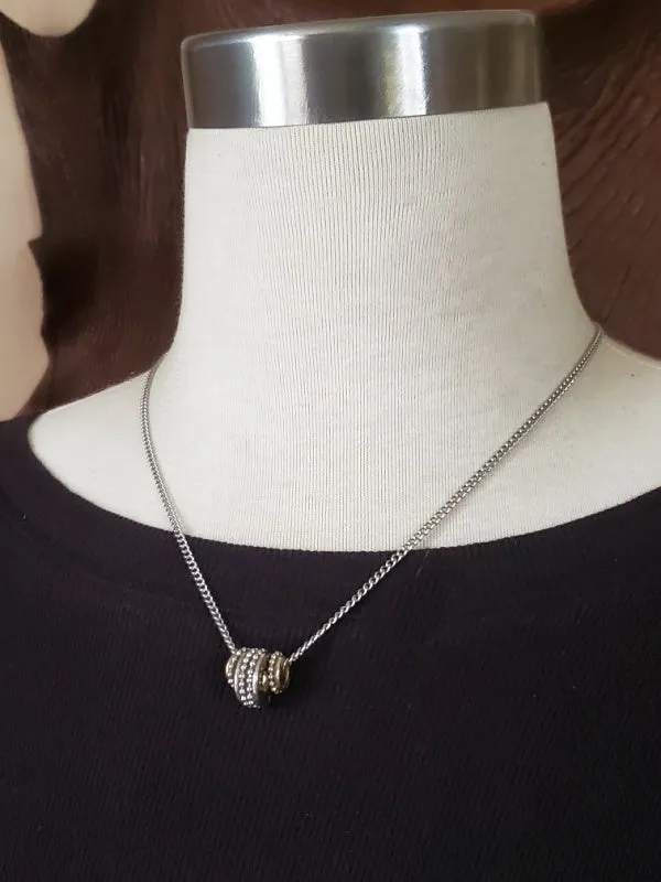 Triple Bullet Bead Necklace - Petite - Minimal Jewelry