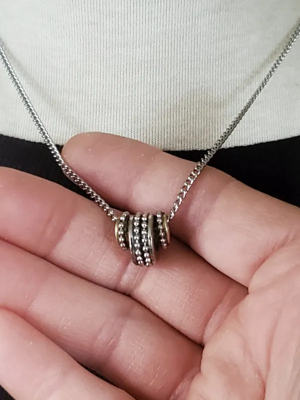 Triple Bullet Bead Necklace - Petite - Minimal Jewelry