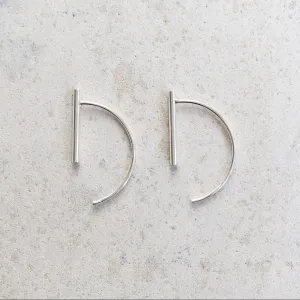 Tube Threader Unique Line Earrings Sterling Silver or Gold Plated Earrings