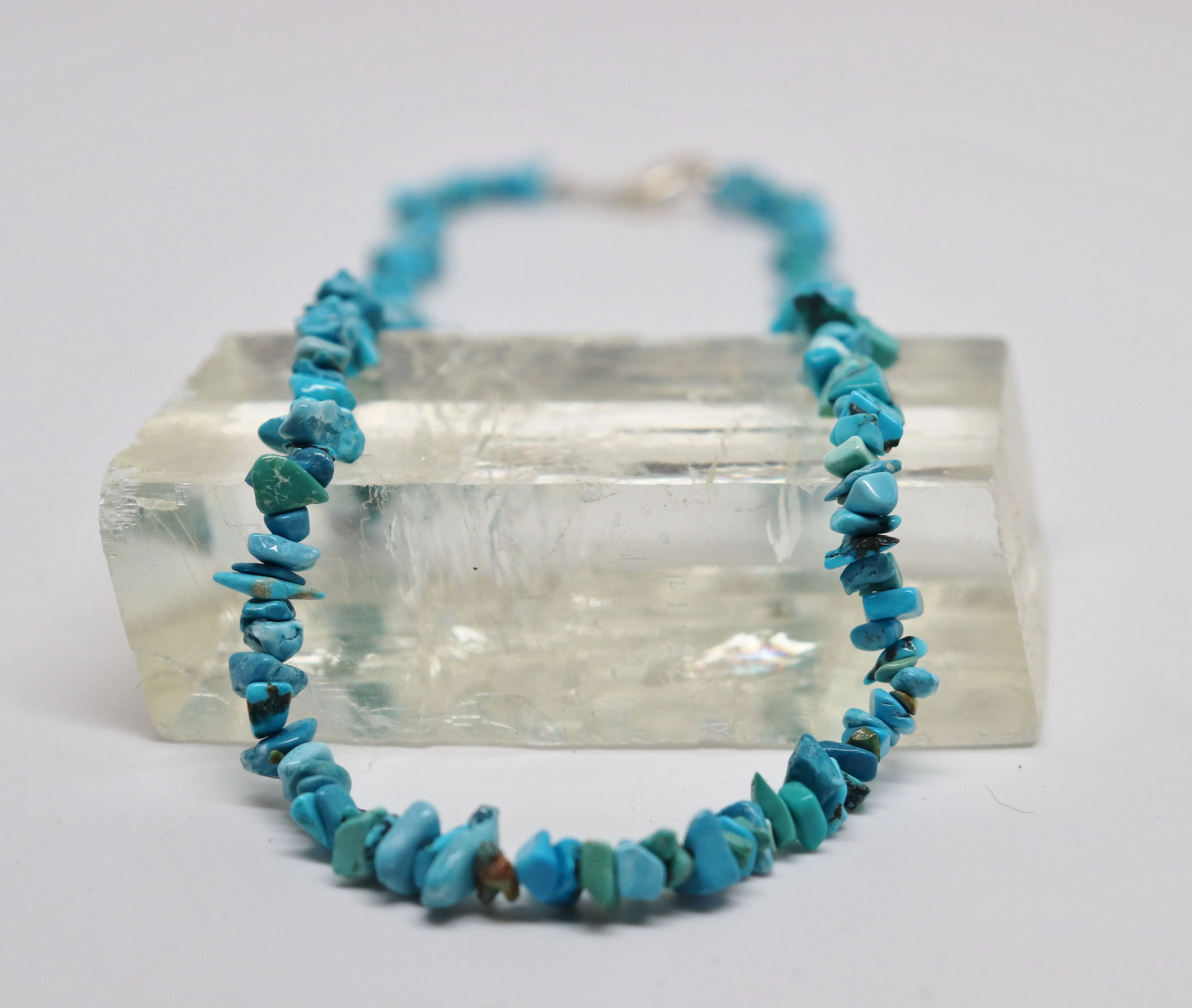 Turquoise Natural Beaded Chip Necklace