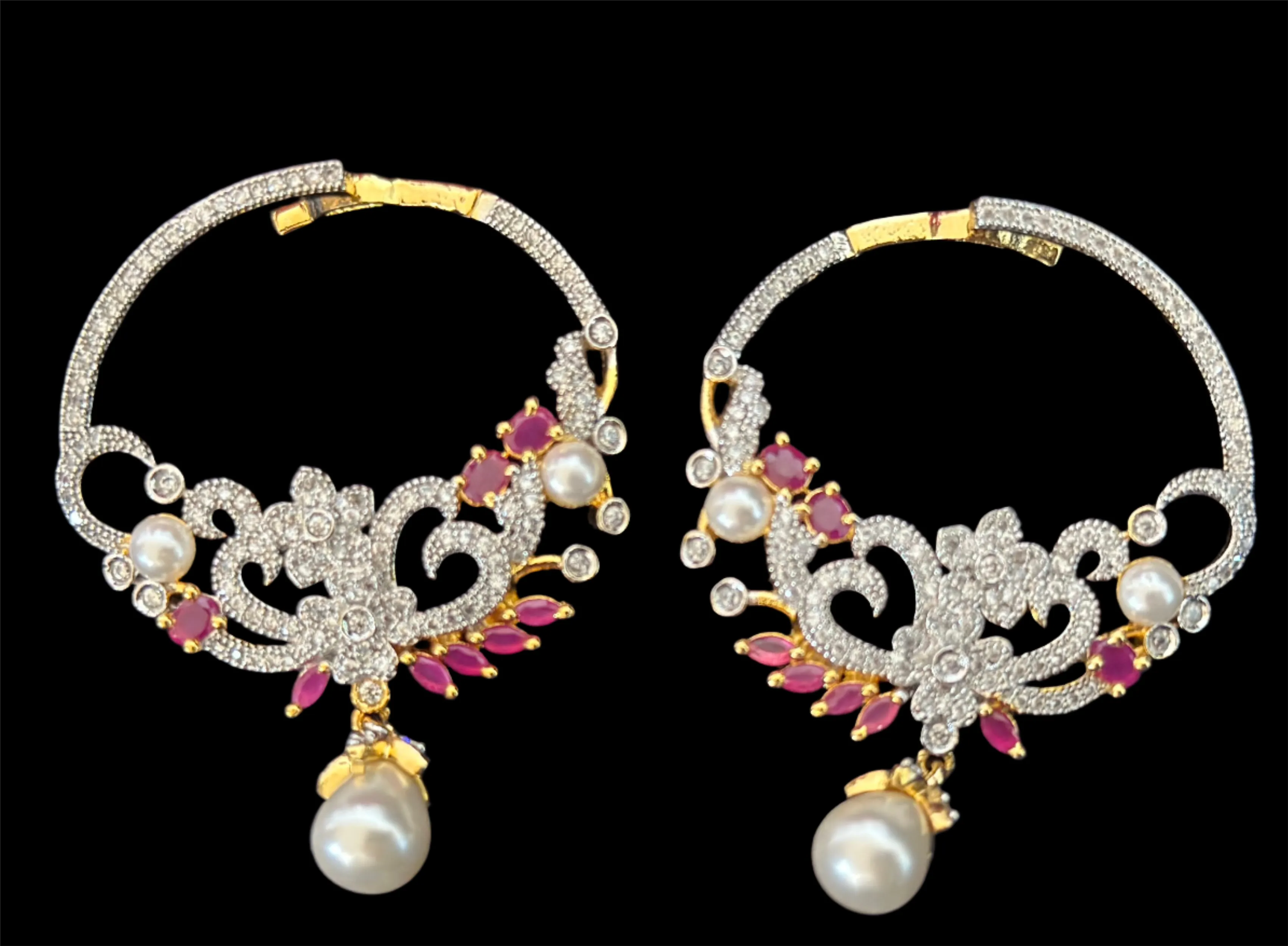 Unique DIamond Hoop Earrings