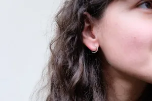 Unique minimalist earrings I Silver Lobe Earrings I Unique gold earrings I Stud earring