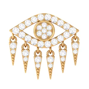 Unique Moissanite Evil Eye Earring for Cartilage Piercing
